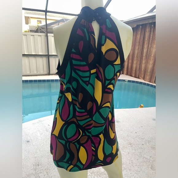 Psychedelics Jonathan Martin Black and Multicolor Scarf tunic size S NWT - Picture 11 of 15